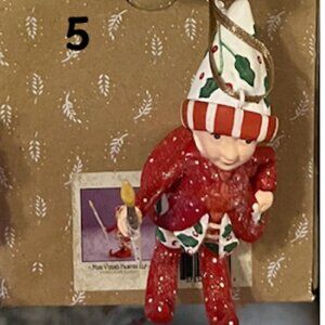 MacKenzie-Childs Patience Brewster Mini Vixen's Painter Elf Krinkles Ornament